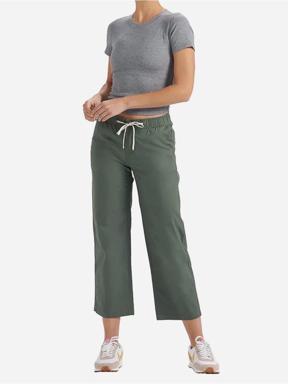 Vuori Ripstop Wideleg Pant - Women's Medium Olive Cropped